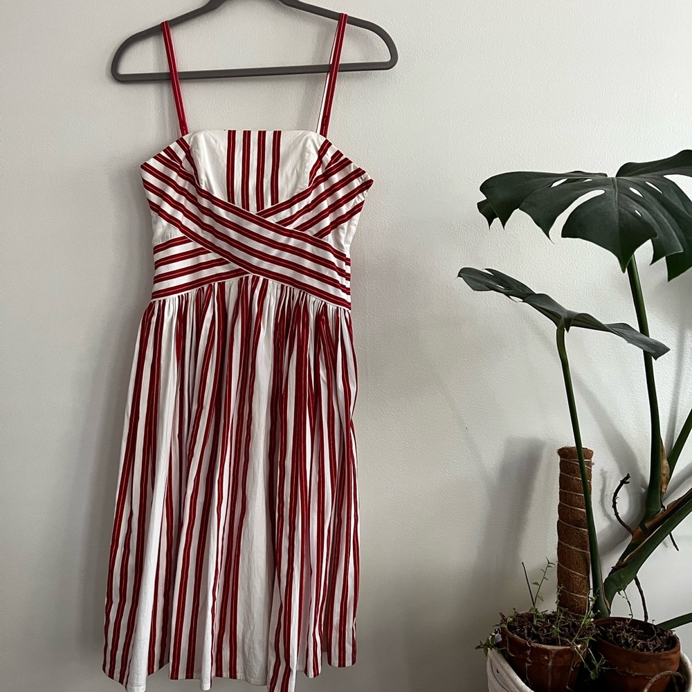 White and red candy striped Party dress